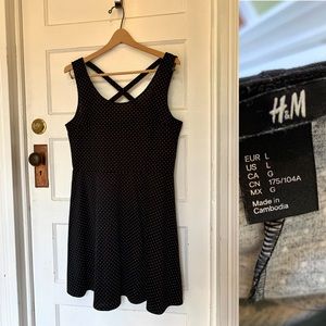 Crossback Mini Dot Skater Dress